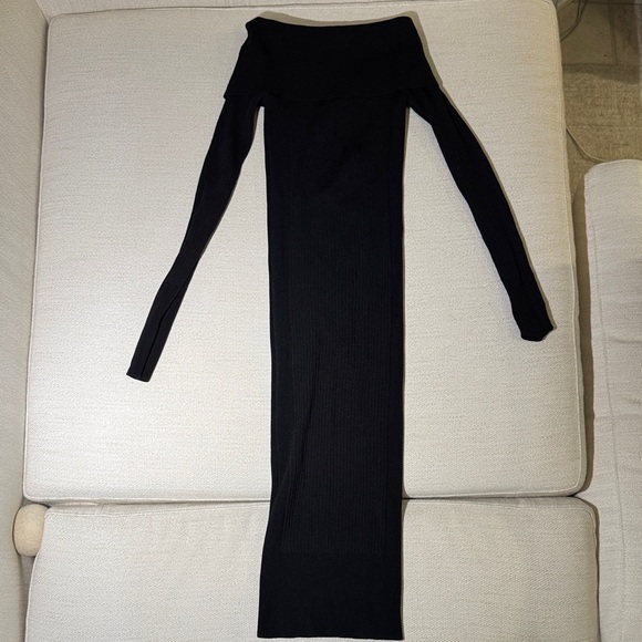 By Malene Birger Black Ribbed Knit dress - radharamanexports.com